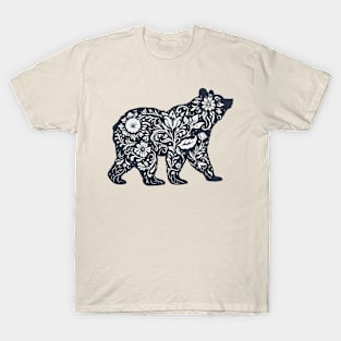 Vintage Cottagecore Bear with Flowers T-Shirt